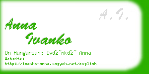 anna ivanko business card